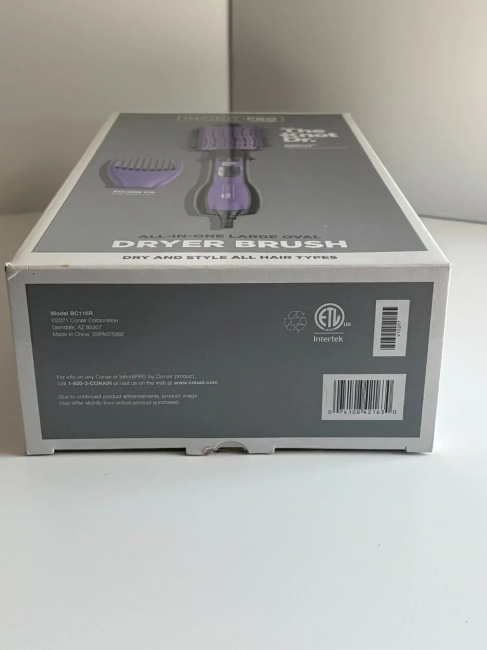NIB Infiniti Pro by Conair The Knot Dr Oval Hot Air Dryer Brush Purple 1000W